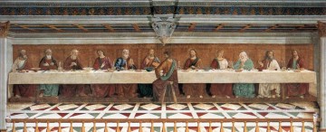150の主題の芸術作品 Painting - 最後の晩餐 宗教的ドメニコ・ギルランダイオ 宗教的キリスト教徒